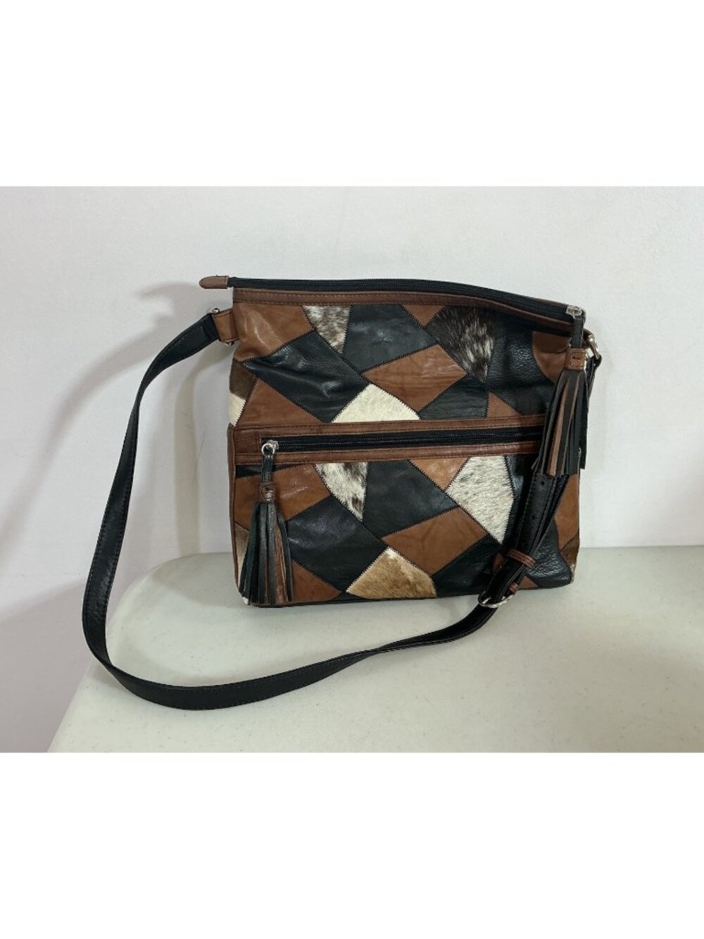 ILI New York Patchwork Leather Purse Satchel